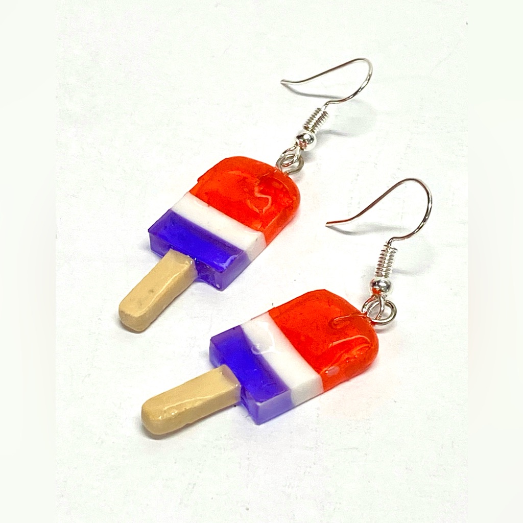 Handmade Popsicle Resin Art Dangle Earrings